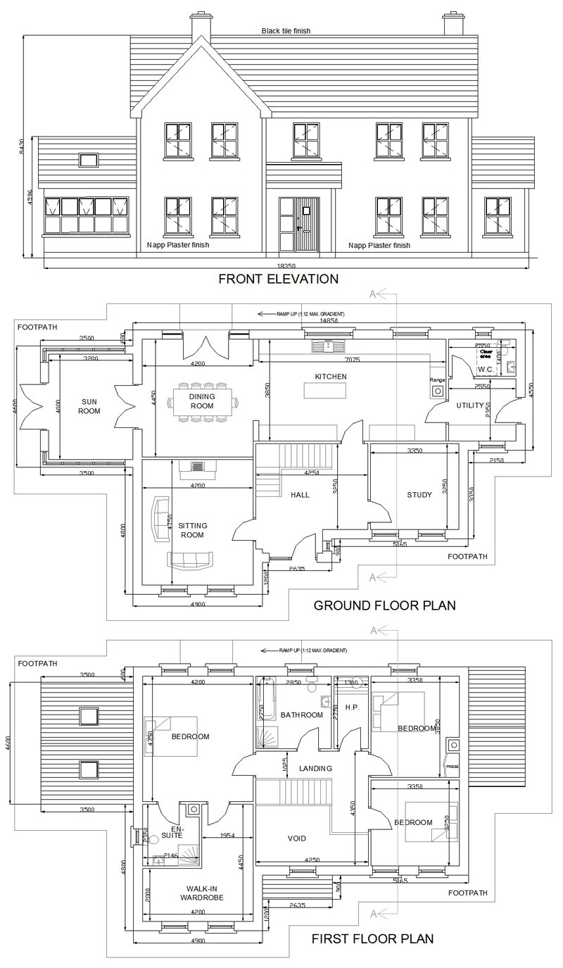 Two storey house plans with garage