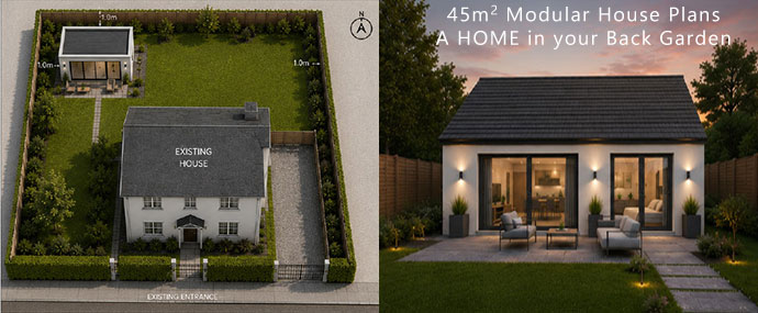 45sqm Exempted Modular House Plans - A Home in your Back Garden